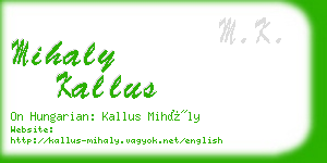 mihaly kallus business card